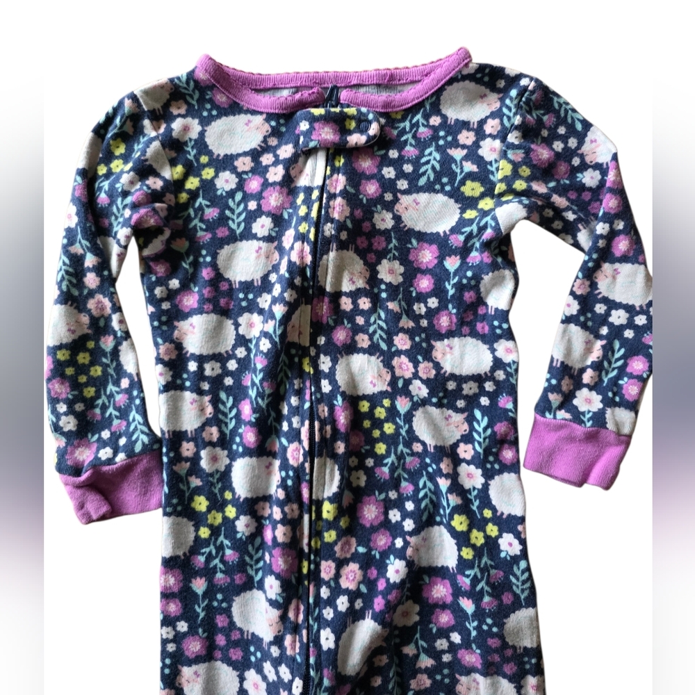 Carter’s & Simple Joys Baby Girl Footless Pajama Bundle 18M Zip Sleepers Pink Fl - Picture 5 of 7